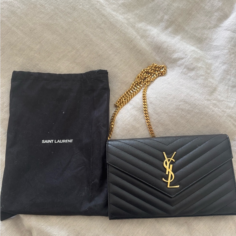 Saint Laurent Monogram Envelope Chain Wallet